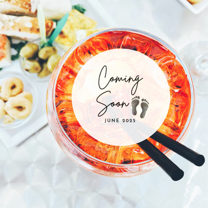 Baby Shower Drink Toppers - Coming Soon with Date