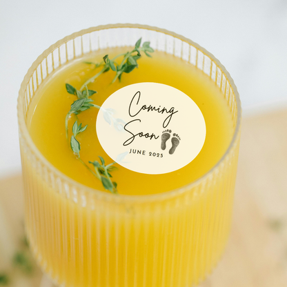 Baby Shower Drink Toppers - Coming Soon with Date