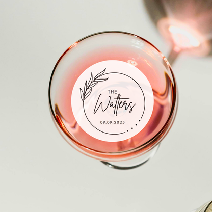 Wedding Cocktail Garnish - Custom Last Name & Date