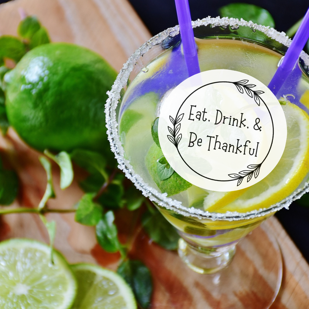 Thanksgiving Edible Drink Toppers - Eat, Drink, & Be Thankful