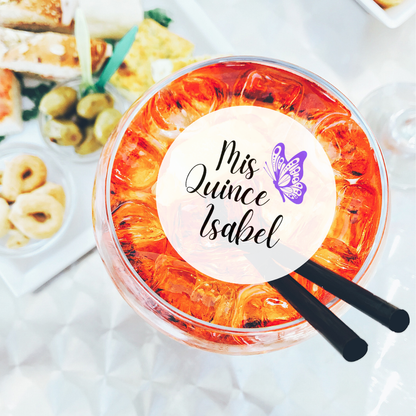 Quinceañera Drink Toppers with Butterfly