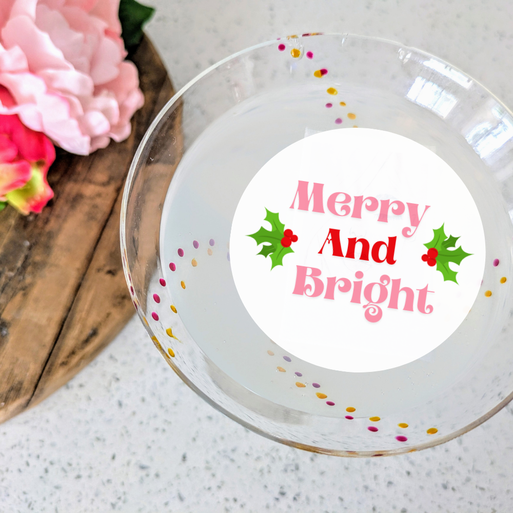 Christmas Edible Drink Toppers - Merry And Bright