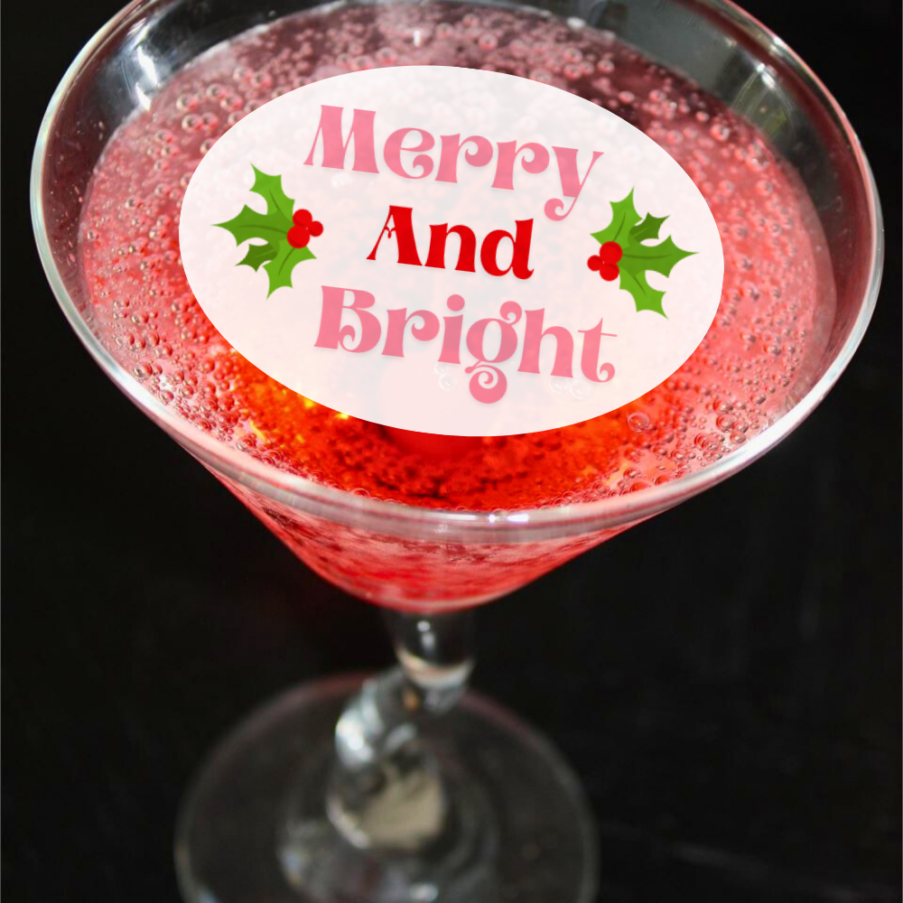 Christmas Edible Drink Toppers - Merry And Bright