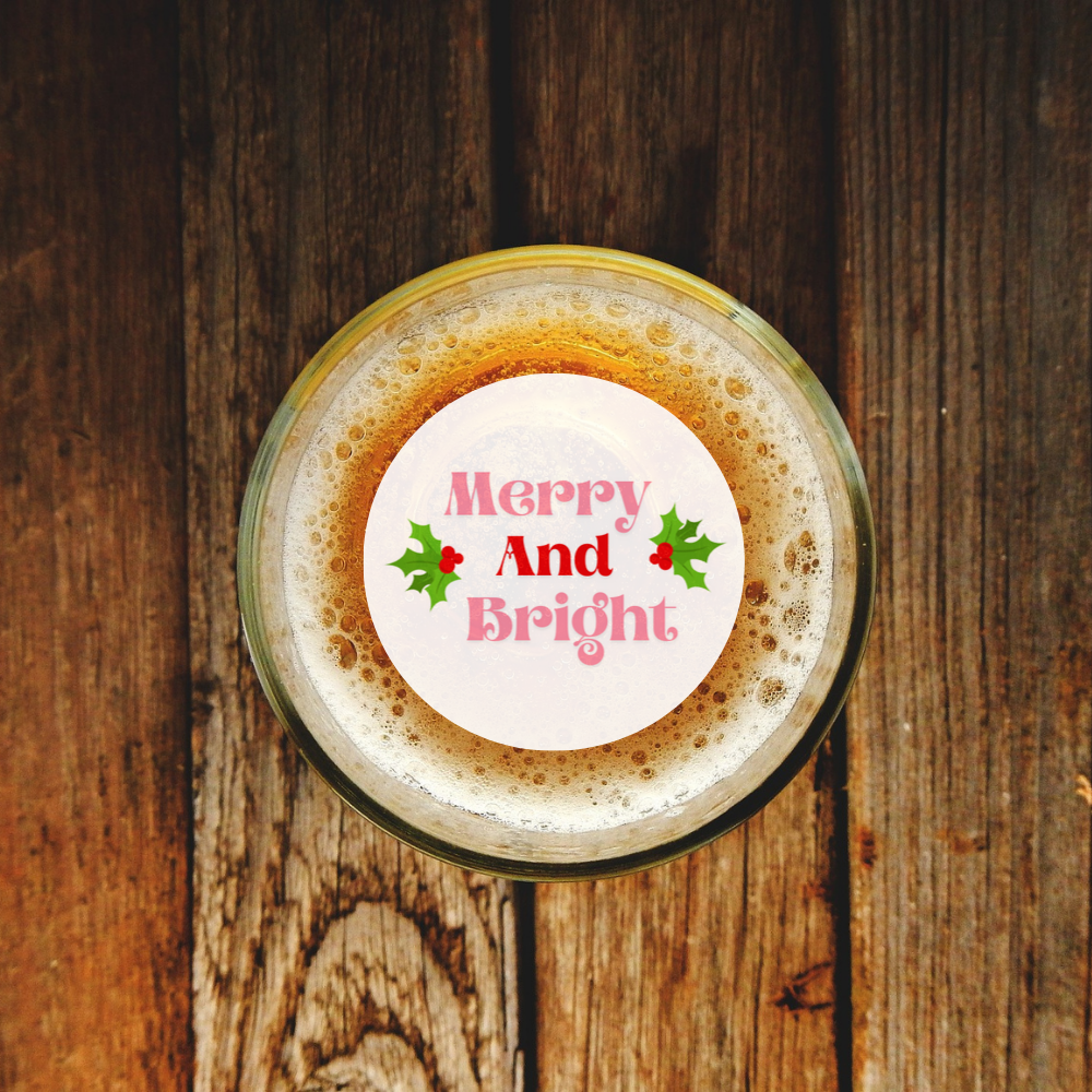 Christmas Edible Drink Toppers - Merry And Bright