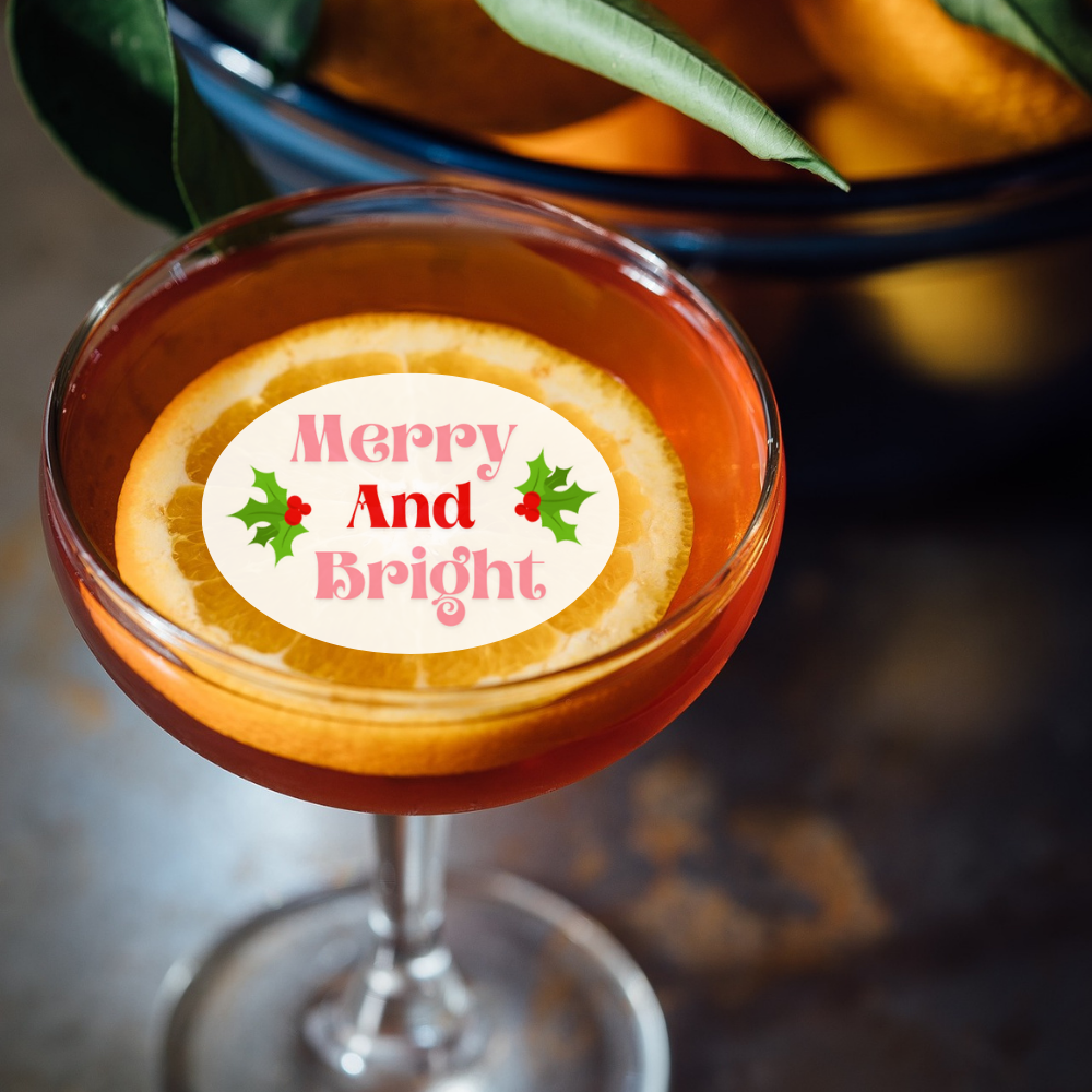 Christmas Edible Drink Toppers - Merry And Bright