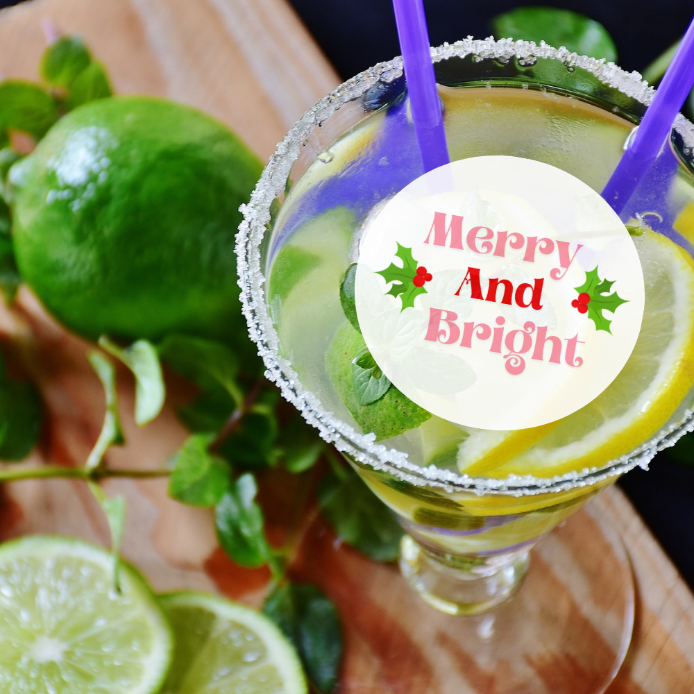 Christmas Edible Drink Toppers - Merry And Bright