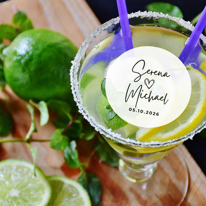 Wedding Drink Toppers - Custom Names