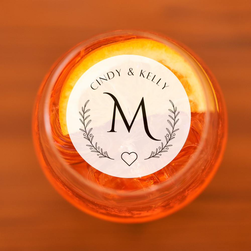 Monogram Names Edible Wedding Cocktail Toppers