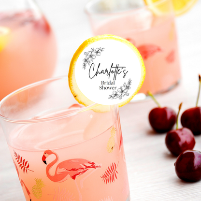 Bridal Shower Drink Toppers with Flowers
