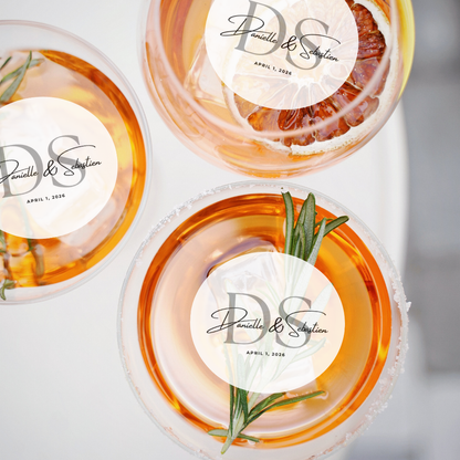Wedding Drink Toppers - Custom Monogram, Names, & Date
