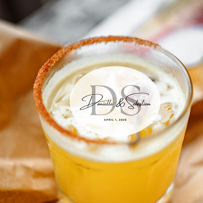 Wedding Drink Toppers - Custom Monogram, Names, & Date