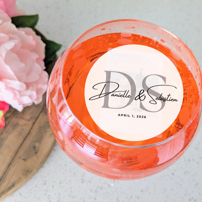 Wedding Drink Toppers - Custom Monogram, Names, & Date