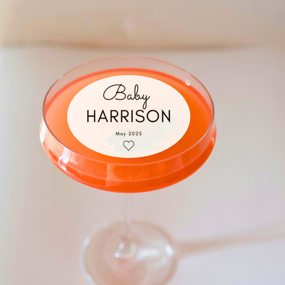 Baby Shower Drink Toppers - Personalized Baby Name & Date