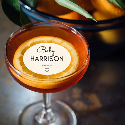 Baby Shower Drink Toppers - Personalized Baby Name & Date
