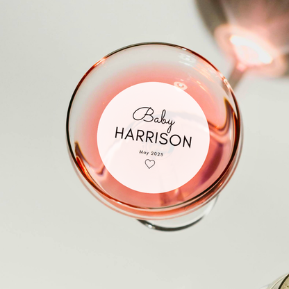Baby Shower Drink Toppers - Personalized Baby Name & Date