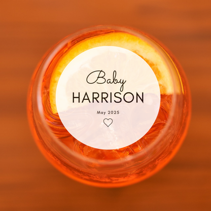 Baby Shower Drink Toppers - Personalized Baby Name & Date
