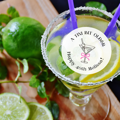 Birthday Cocktail Garnish - A Tini Bit Older