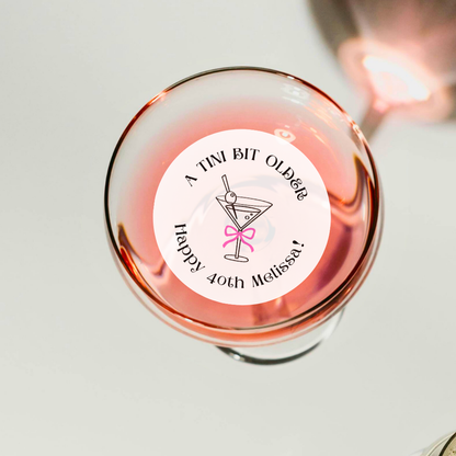 Birthday Cocktail Garnish - A Tini Bit Older