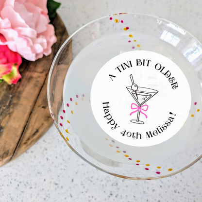 Birthday Cocktail Garnish - A Tini Bit Older