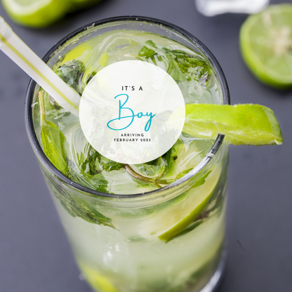 Baby Shower Drink Toppers - It's A Boy with Date