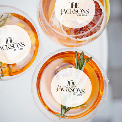 Wedding Drink Toppers - Custom Last Name
