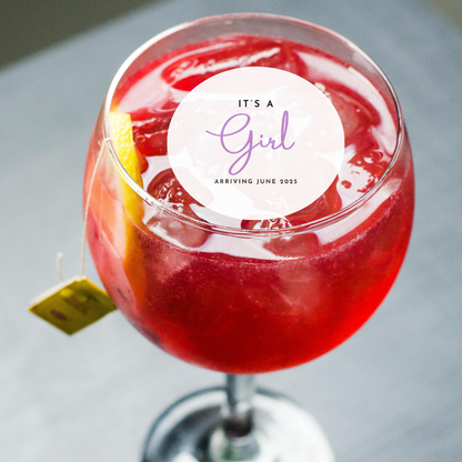 Baby Shower Drink Toppers - It's A Girl with Date