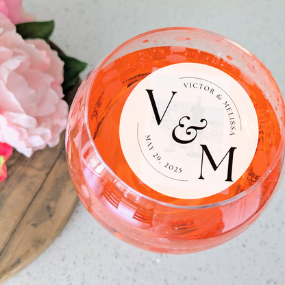 Wedding Edible Drink Toppers - Custom Names, Initials, & Date