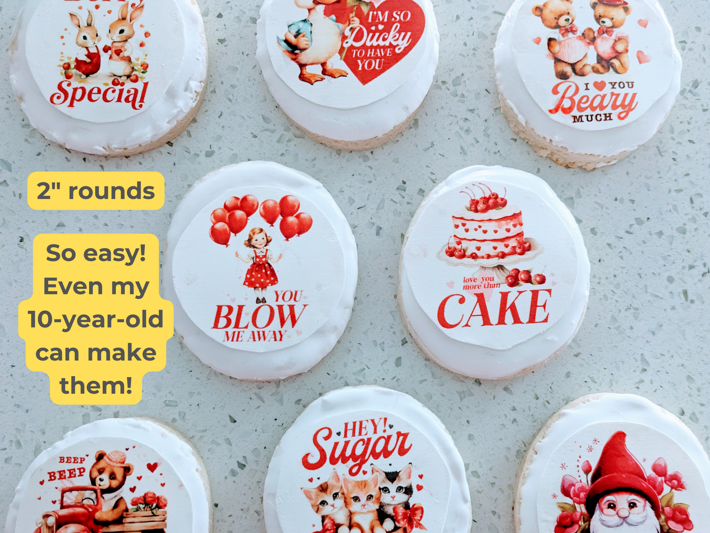 Custom Printed Edible Cake, Cupcake, & Cookie Toppers - All Sizes