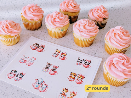 Custom Printed Edible Cupcake & Cookie Toppers