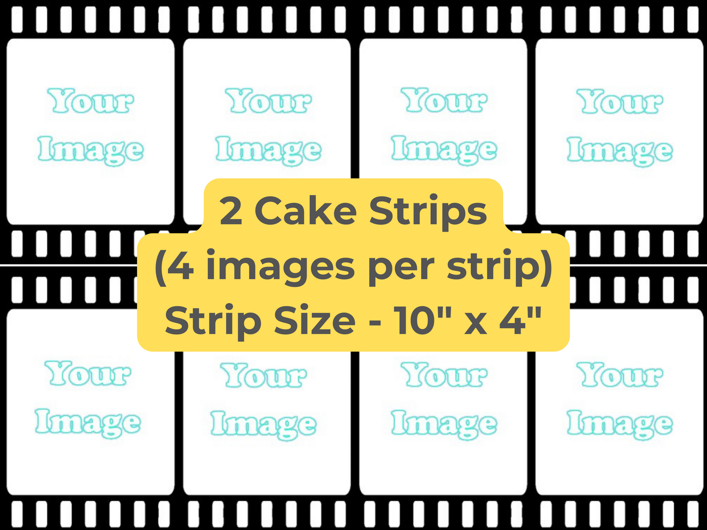 Custom Printed Edible Film Reel Cake Strips