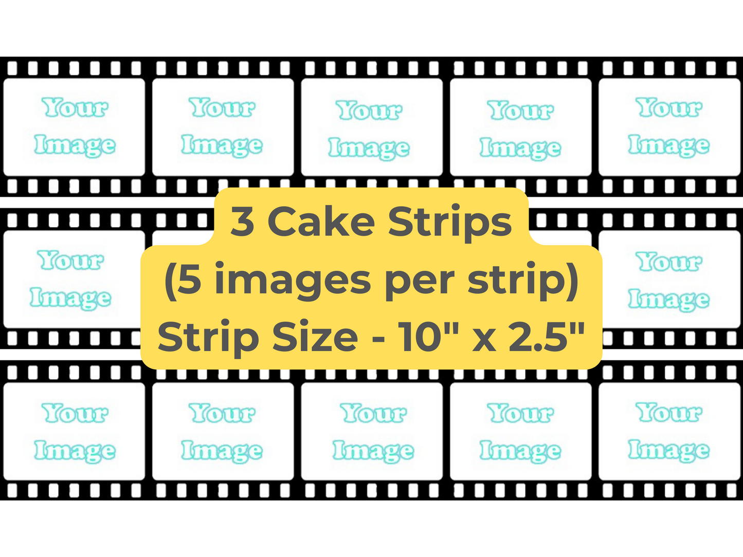 Custom Printed Edible Film Reel Cake Strips