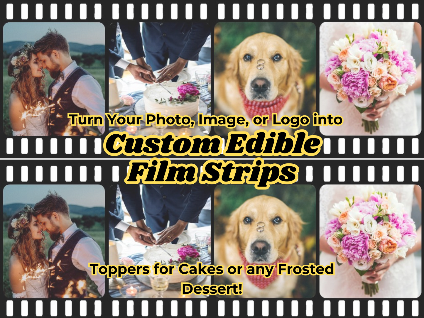 Custom Edible Film Strips Cake Wraps