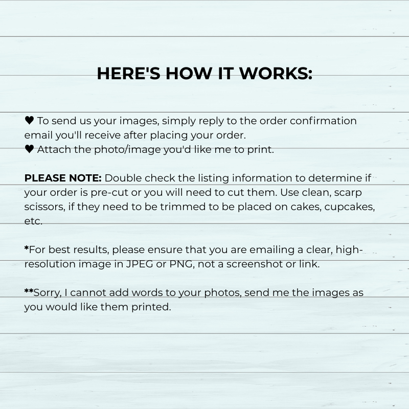 Instructions for sending images to be printed, displayed on a white background.
