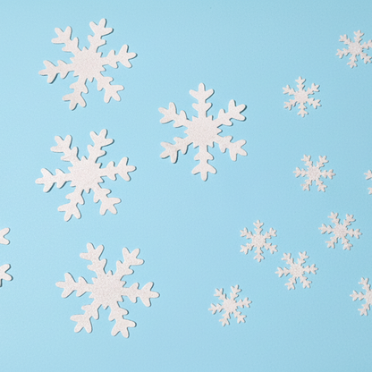 Semi transparent wafer paper snowflakes