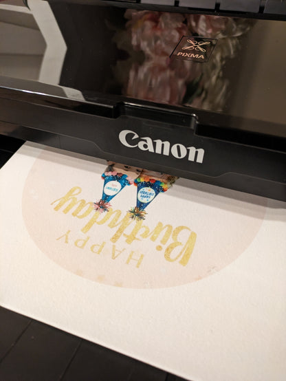 Custom Edible Image print for a teens birthday burnaway cake