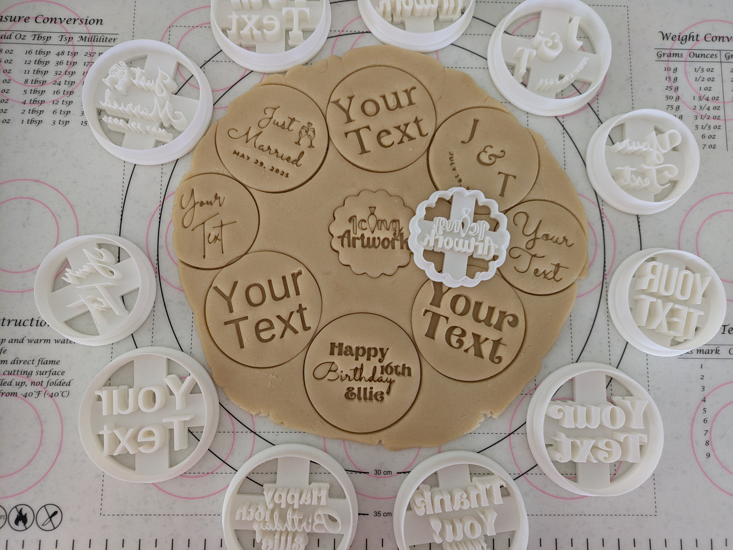 Custom Text #4 Cookie Cutter Stamp