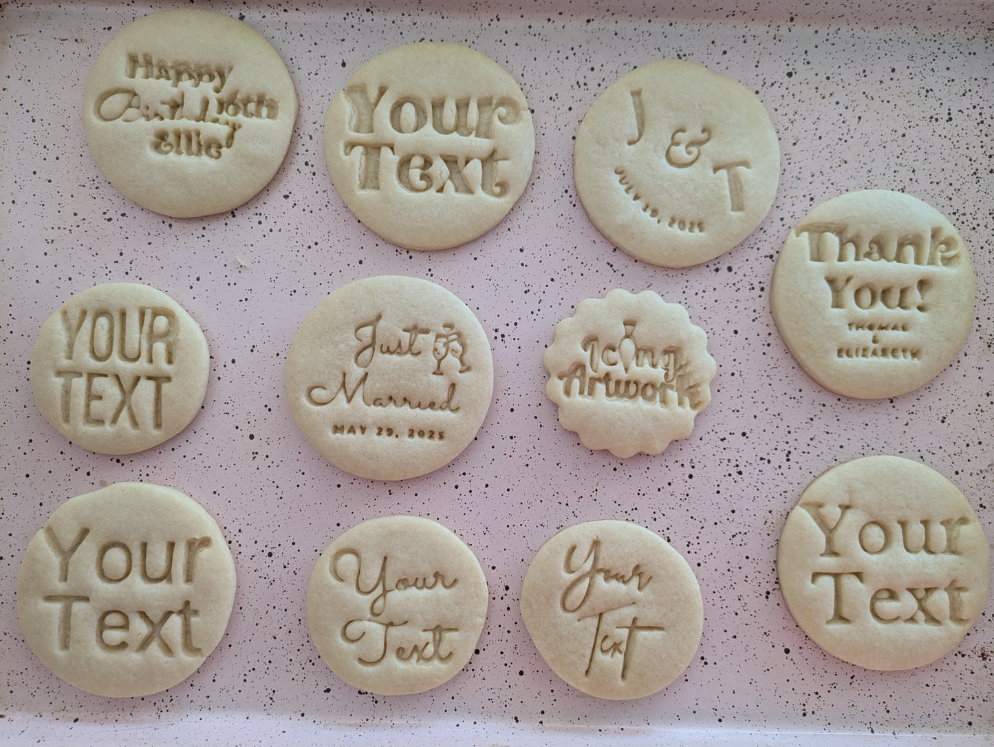 Thank You Custom Name Cookie Cutter and Biscuit Stamp