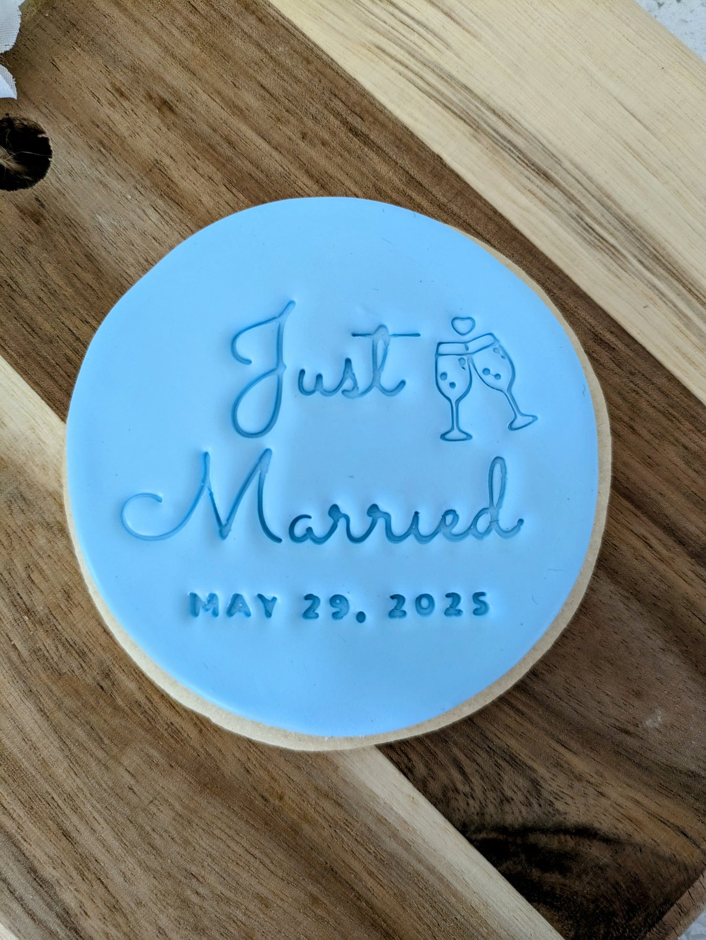 Just Married with Custom Date Cookie Cutter and Stamp