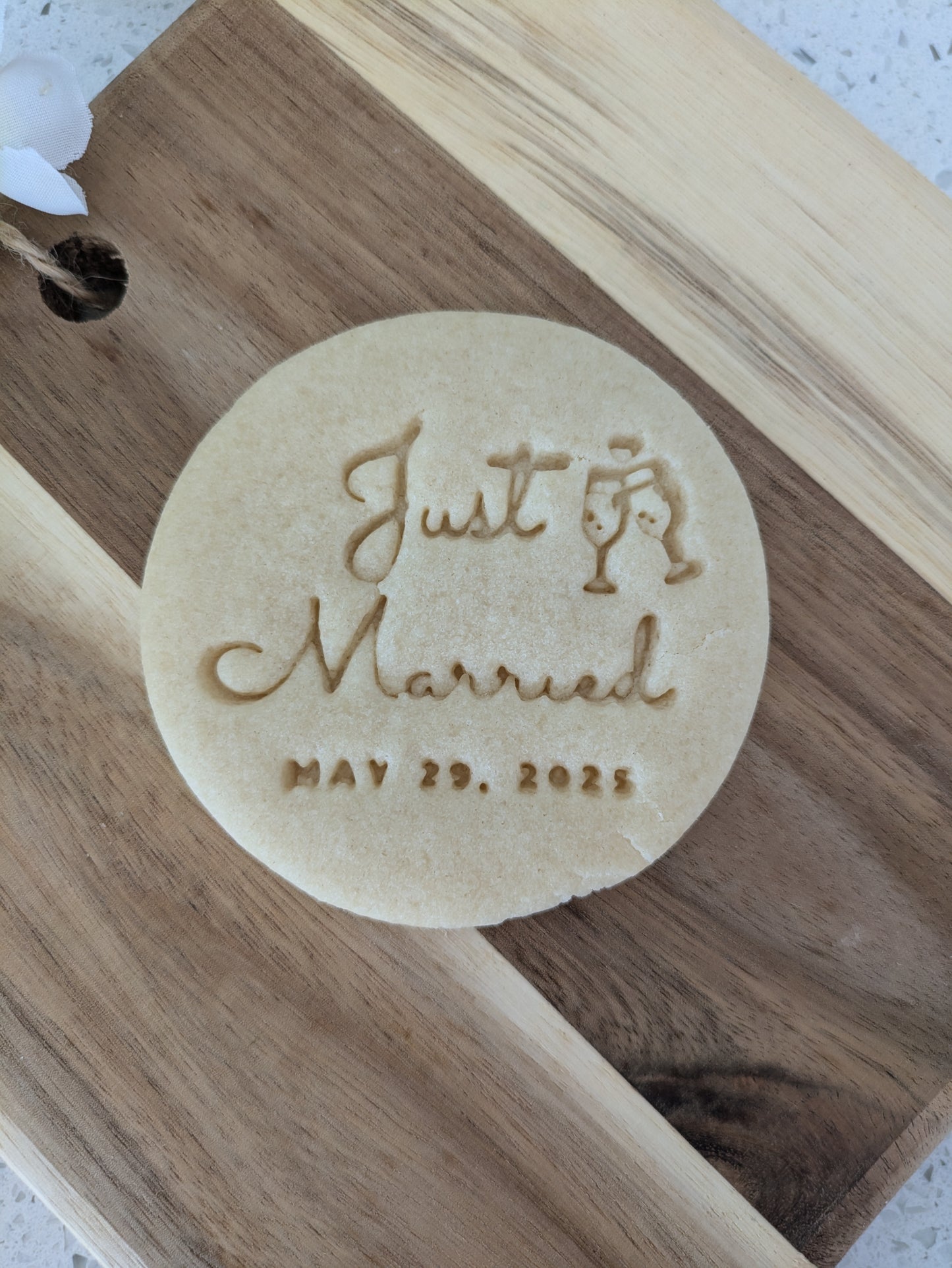 Just Married with Custom Date Cookie Cutter and Stamp