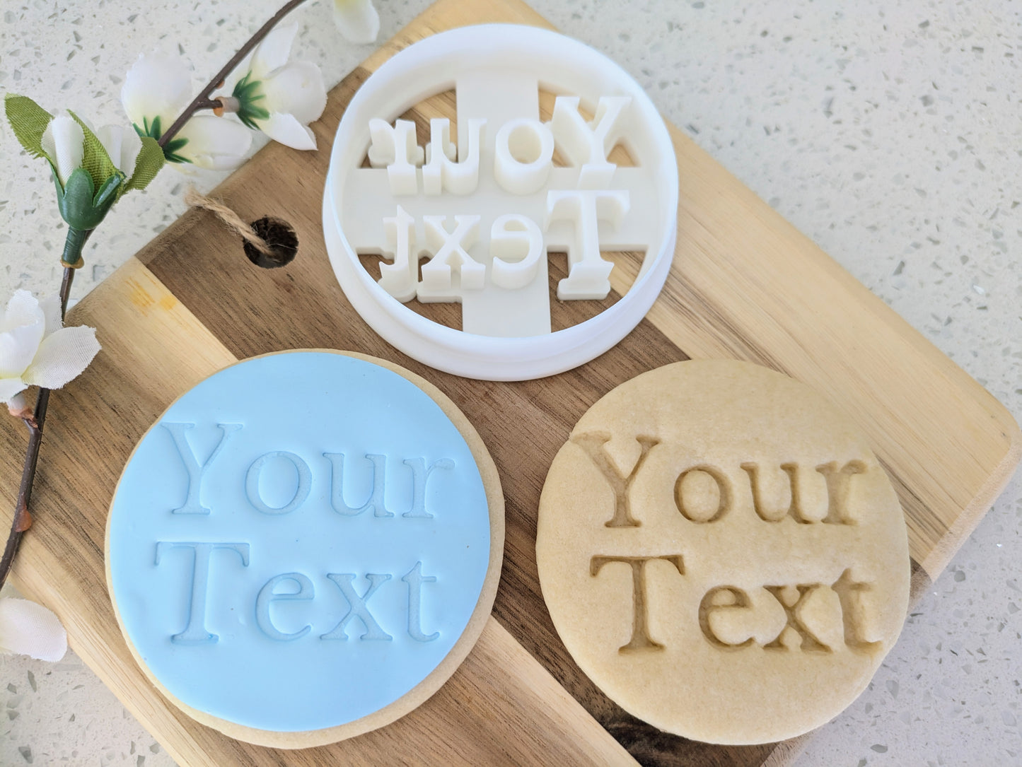 Custom Text #2 Cookie Cutter Embosser Stamp