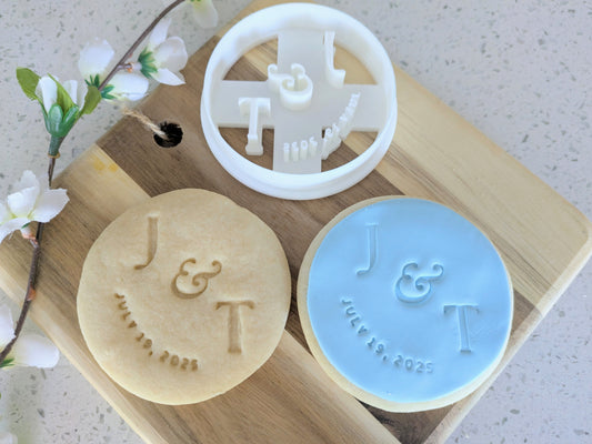 Wedding Initials, Date Cookie Cutter and Stamp