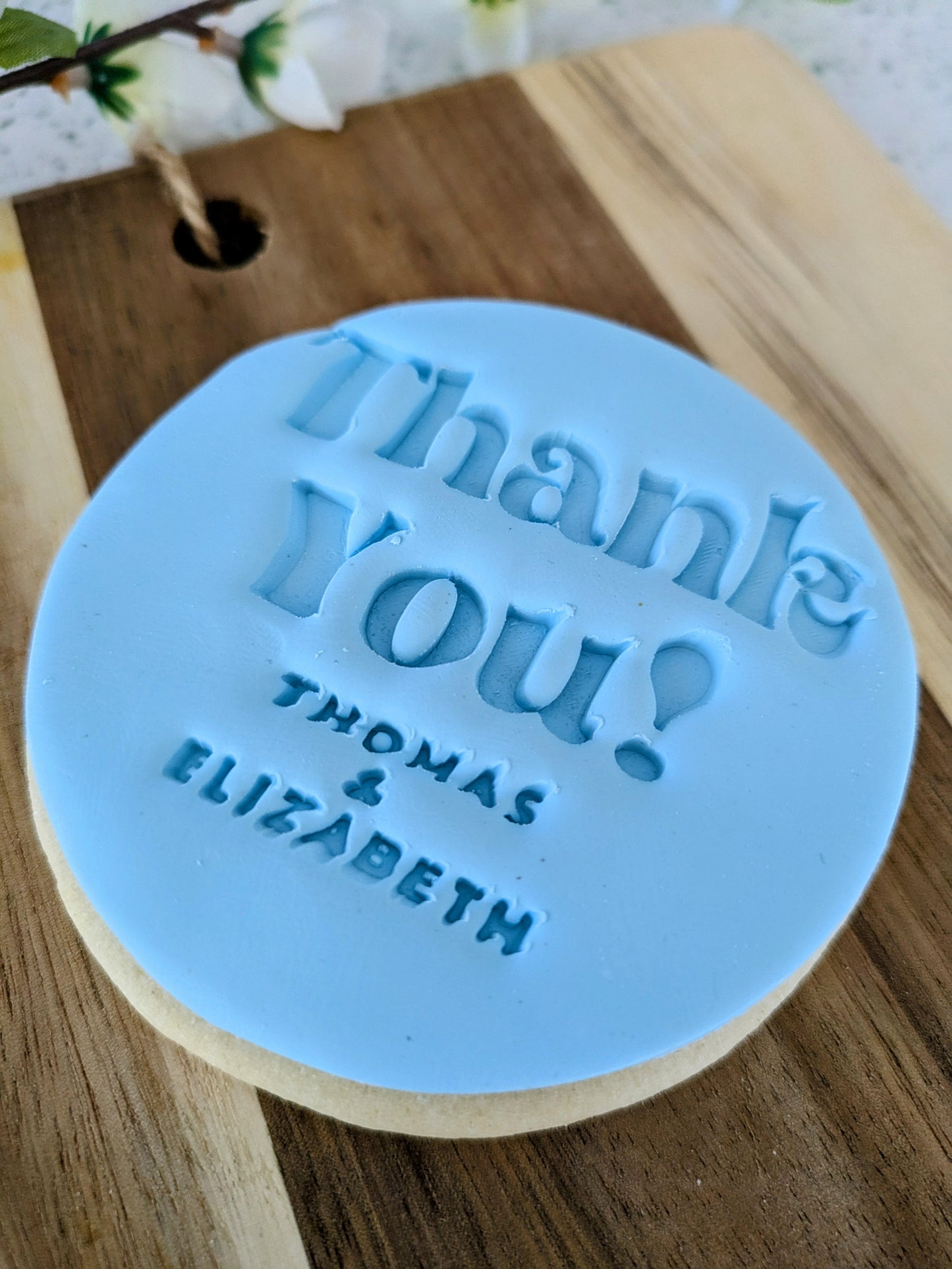 Thank You Custom Name Cookie Cutter and Biscuit Stamp