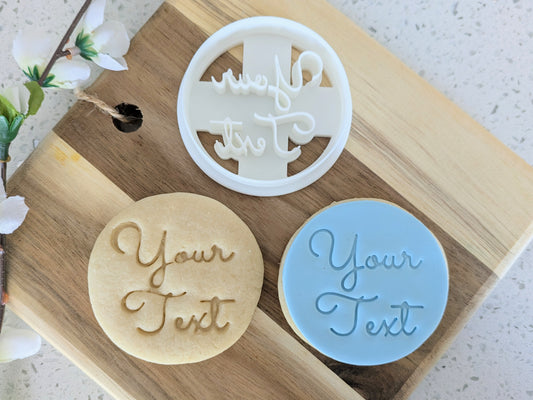 Custom Text #3 Cookie Cutter, Biscuit, Fondant, and Clay Stamp