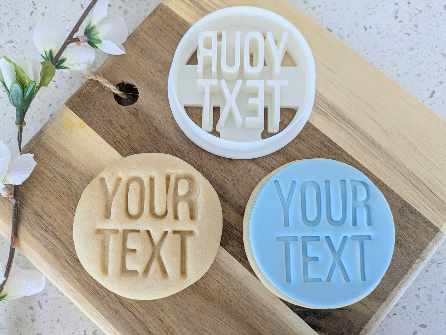 Custom Text #6 Cookie Cutter and Fondant Stamp