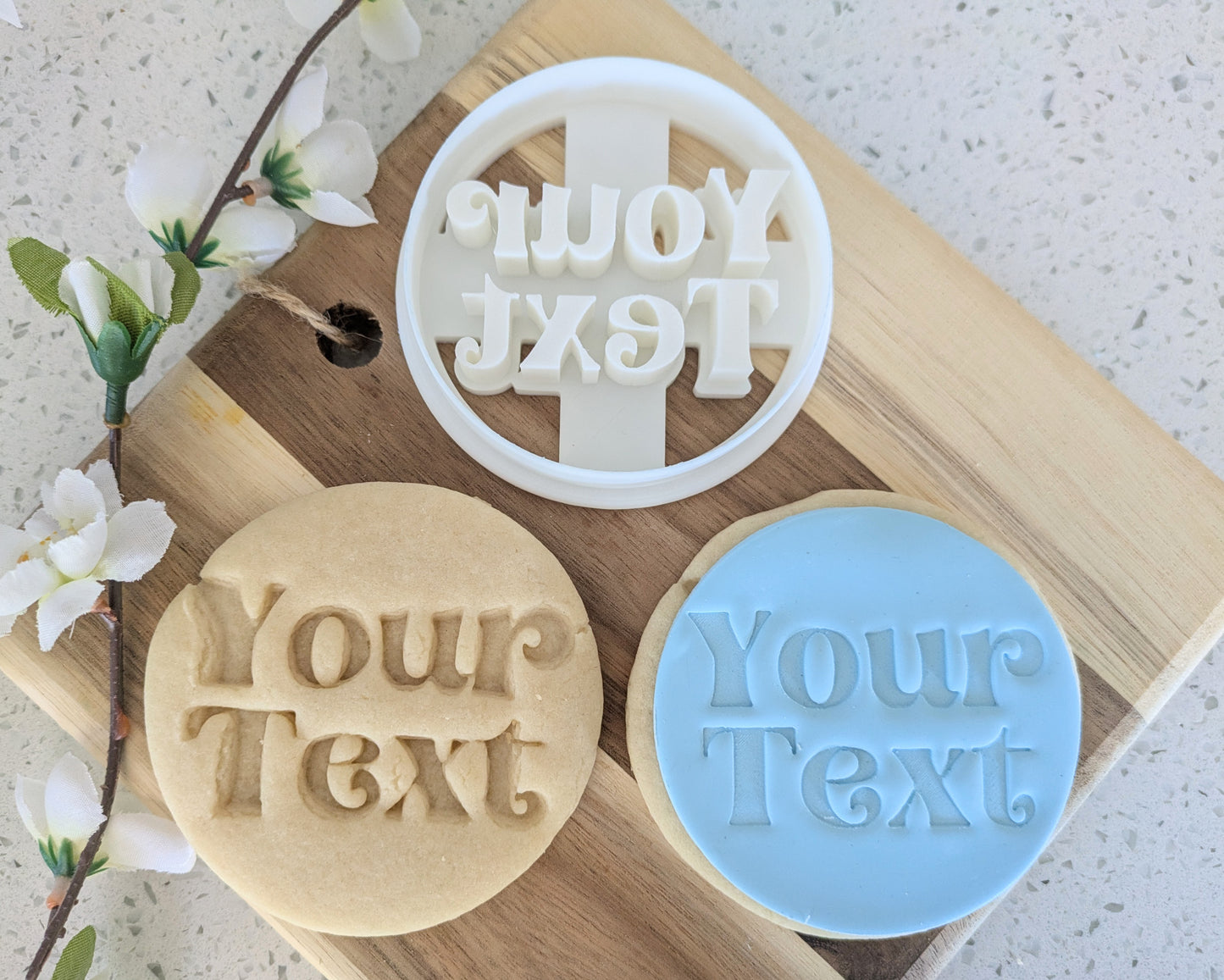 Custom Text #5 Cookie Cutter and Stamp for Dough, Fondant, Clay