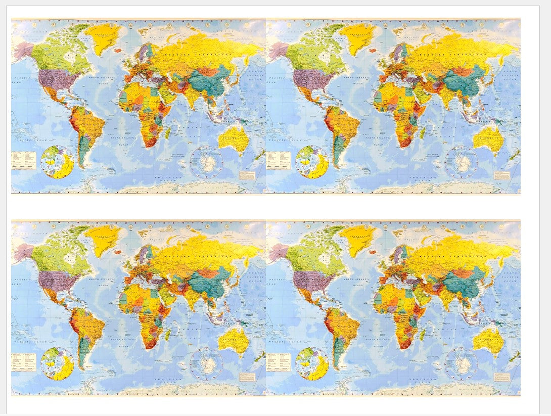 World Map Edible Image Cake Wrap