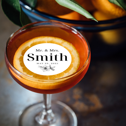 Wedding Drink Toppers - Mr. & Mrs. Custom Last Name