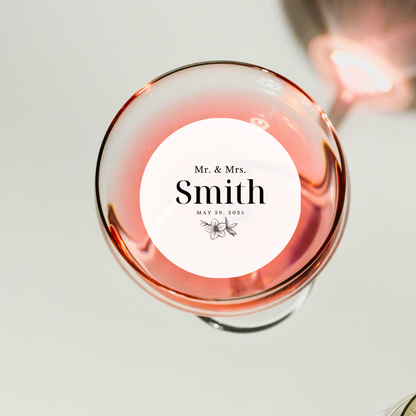 Wedding Drink Toppers - Mr. & Mrs. Custom Last Name