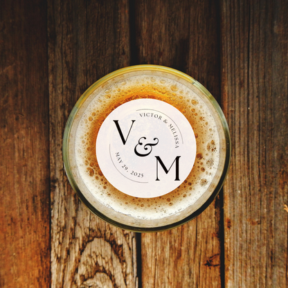 Wedding Edible Drink Toppers - Custom Names, Initials, & Date