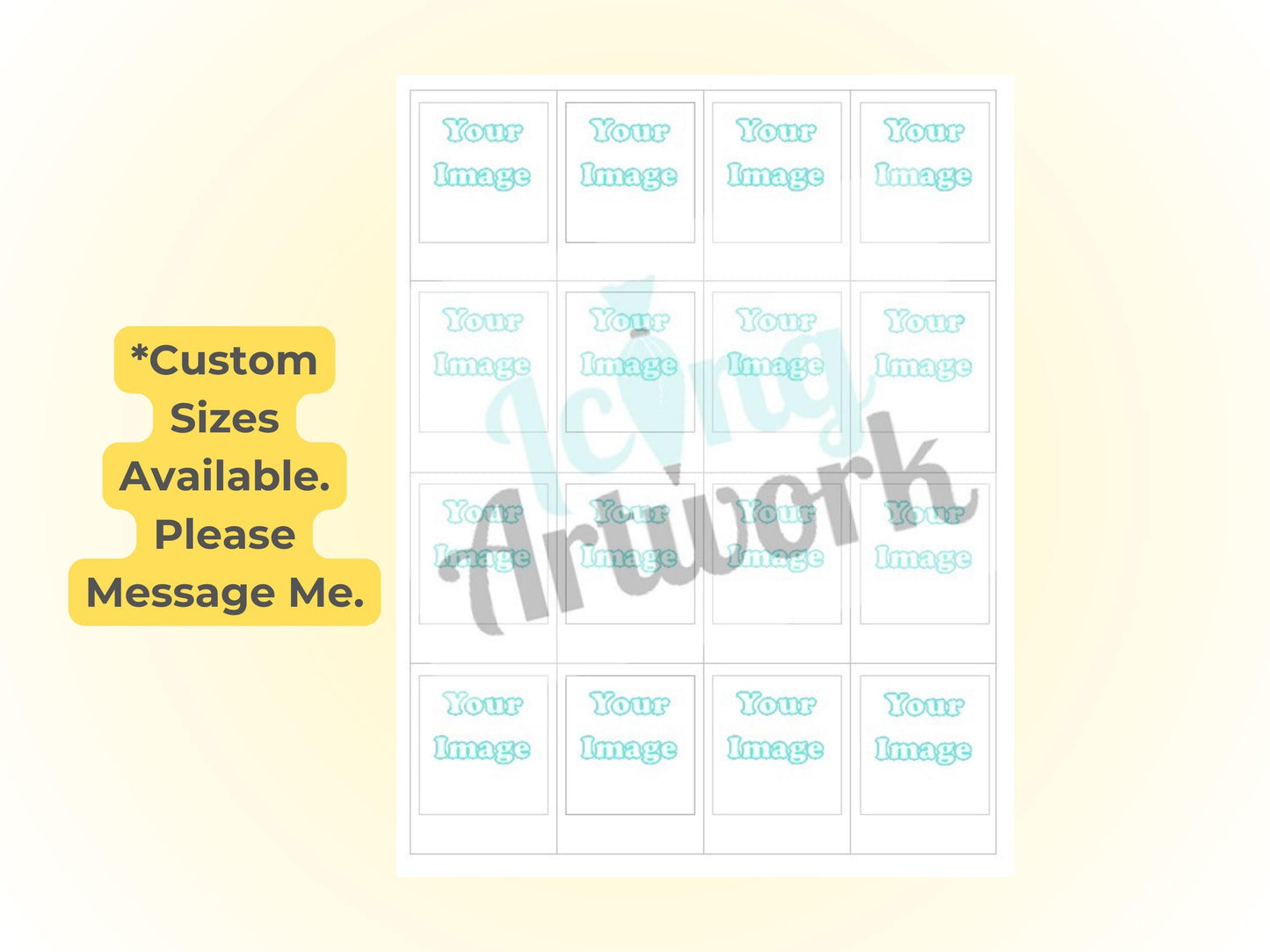 Polaroid drink toppers layout